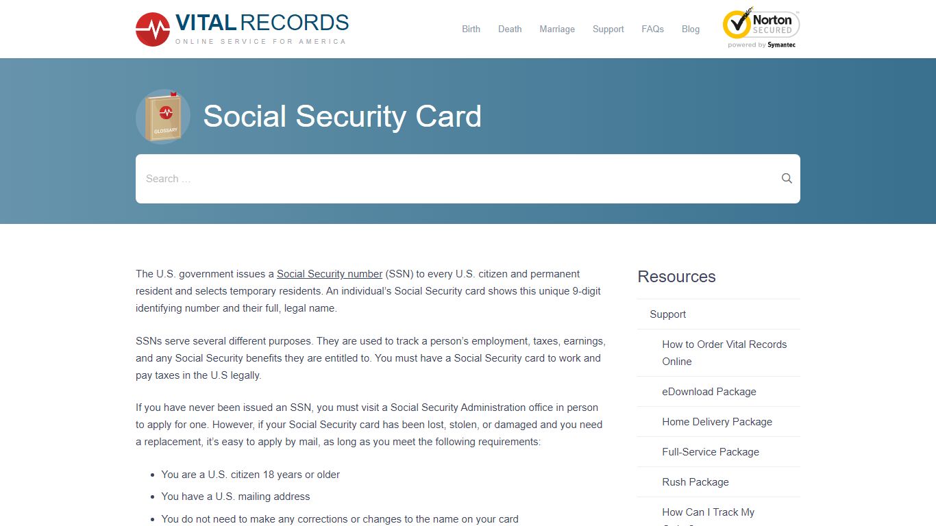 Social Security Card - Vital Records Online